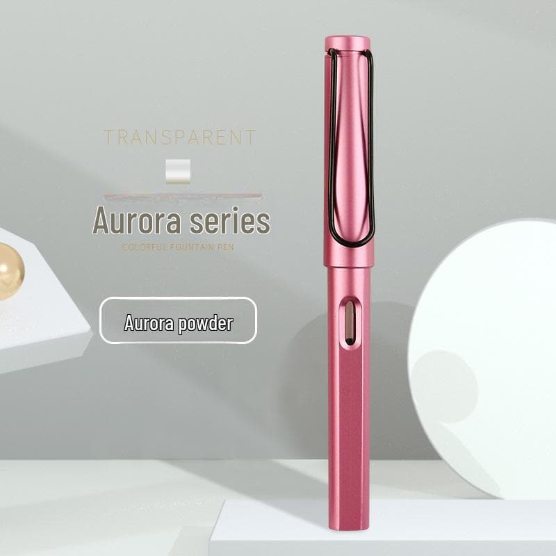 Colorful Student Fountain Pen with Replaceable Ink Capsule for Calligraphy and Correct Writing Posture +1 Black Ink Cartridge