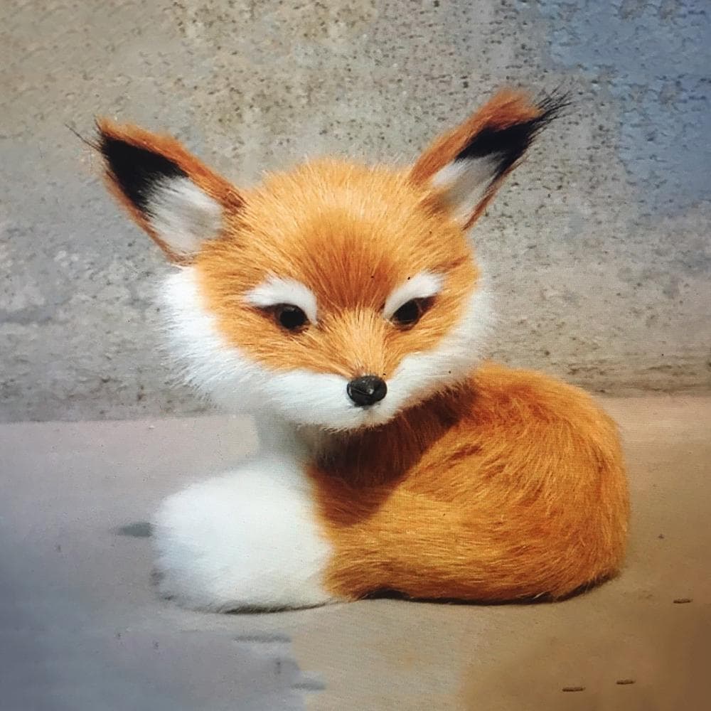 support Realistic Mini Fox Stuffed Animal Soft Plush Kids Toy Sitting Fox Home Decor Hotsupport