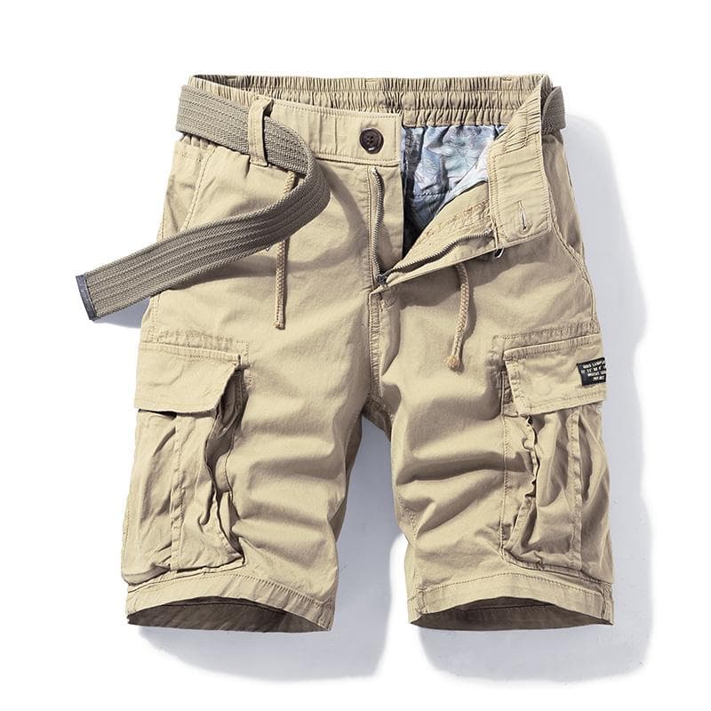 Mens Summer Cotton Army Tactical Cargo Shorts Fashion Khaki Multi-pocket Casual Short Pants Loose Military Shorts Men 33 khaki