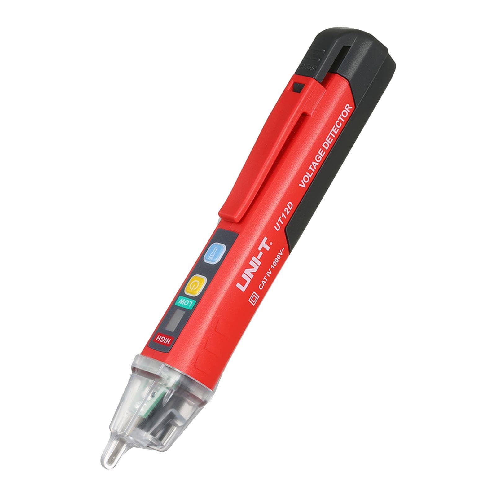 UNI-T Portable Non-contact AC Voltage Tester Pen Shaped V~Alert Detector with Sound and Light Alarm UT12D red