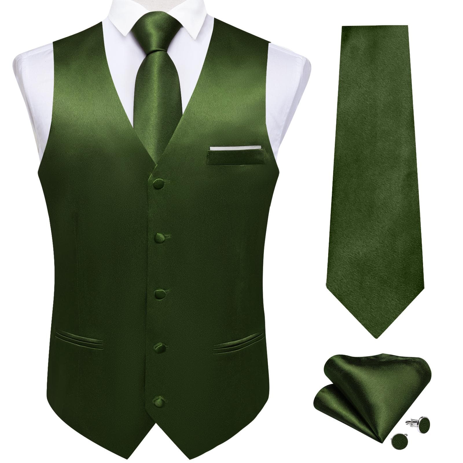 Dibangu Mens Yellow Paisley Vest Suit Waistcoat Hanky Cufflinks Tie Set Wedding 3XL