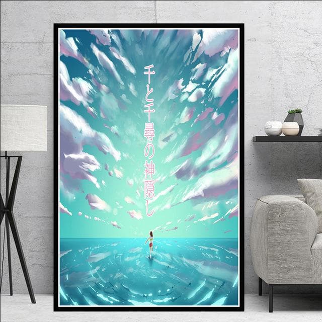 Spirited Away Movie Hayao Miyazaki Japan Anime Canvas Painting Poster Print Wall Art Pictures for Living Room Wall Decor Cuadros 30x40cm No Frame