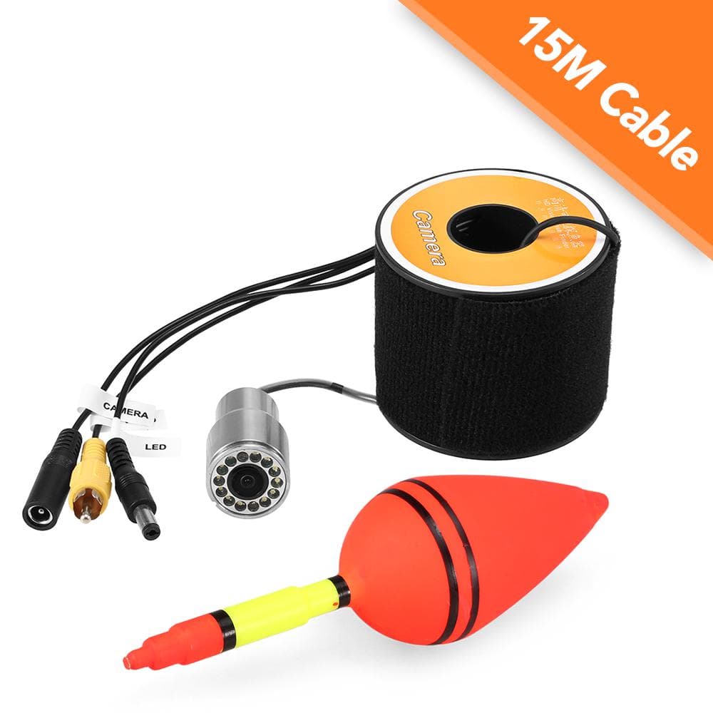 1200TVL Underwater Fishing Camera 12 LEDs Night Vision Waterproof Fish Shape Boat Ice Fishing 15m