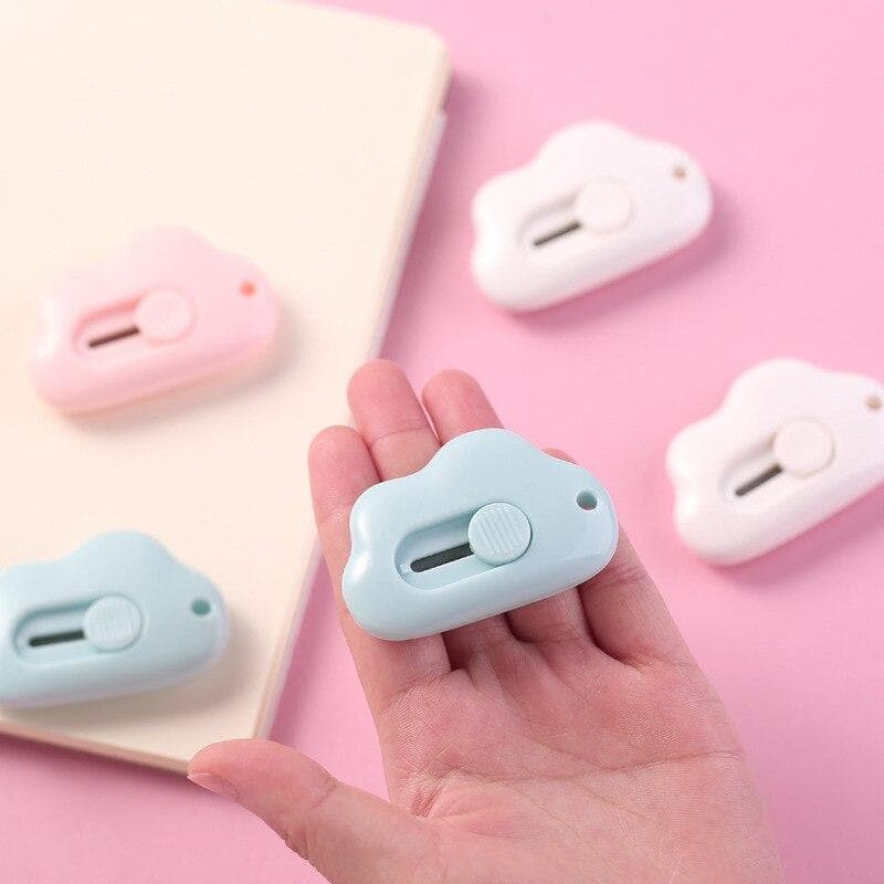 Cute Wind Utility Knife Package Envelope Box Opener Mini Portable Art Knife for Kids Student Stationery School Office Supplies pink