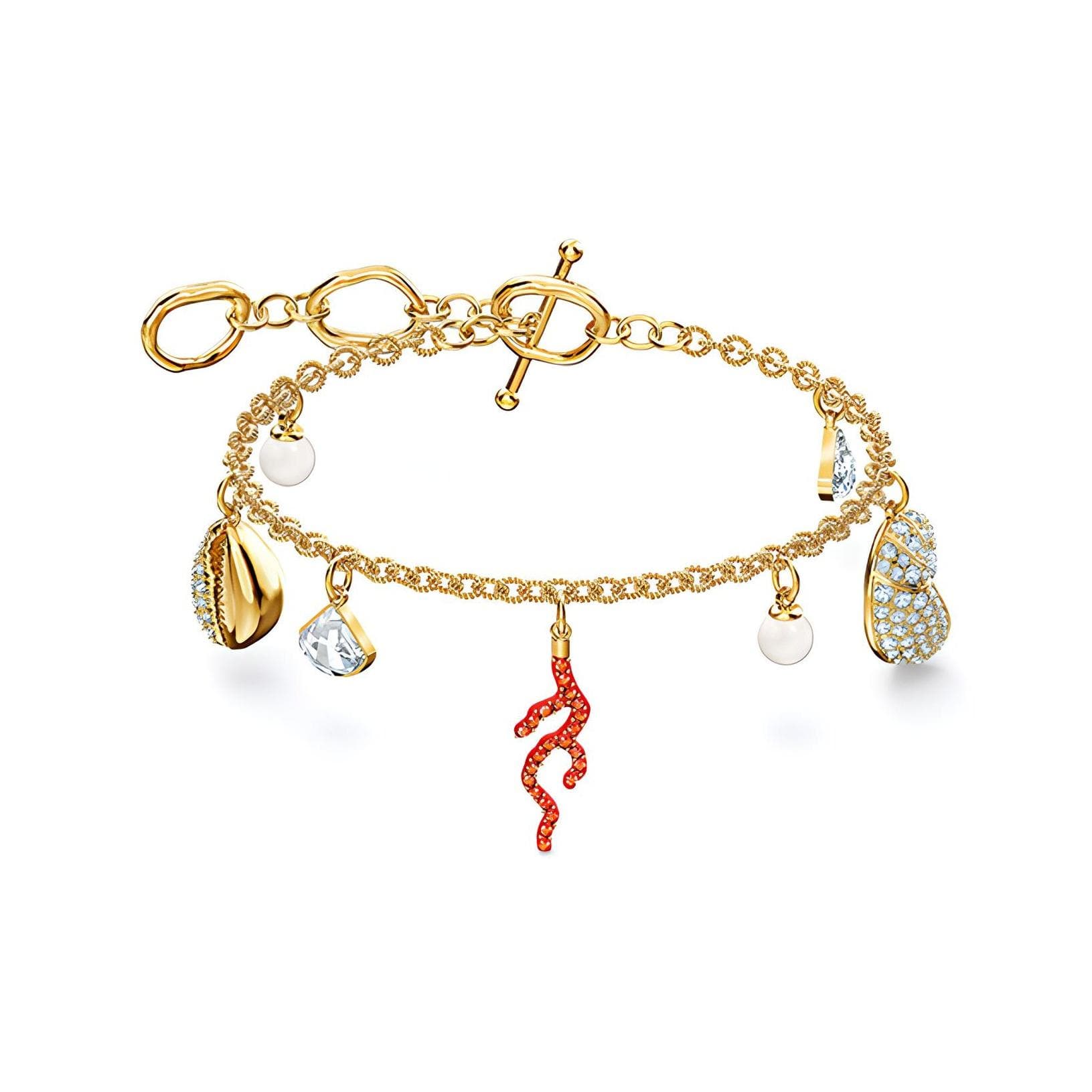 Swarovski Shell Ocean Element T-Bar Design Bracelet Women bracelet Gold 5520673 Gold Plated