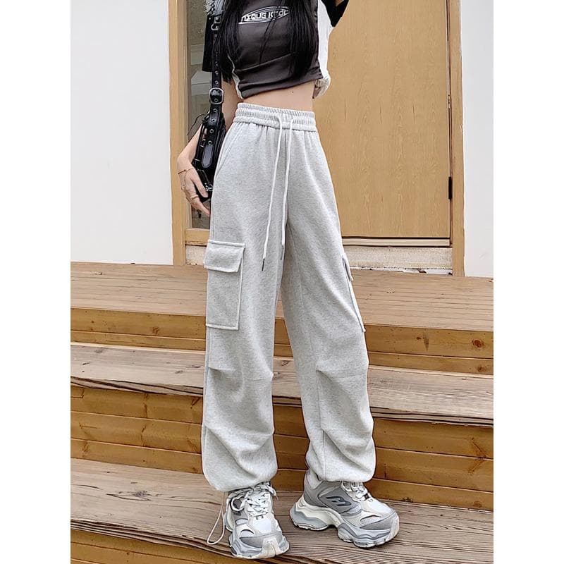 Small Work Pants for Women In Autumn and Summer New Large Size Loose Casual Sports Pants Design Sleeves 4XL