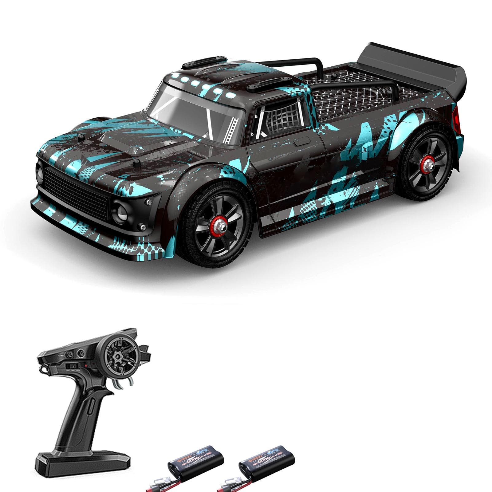 Remote Control Drift Car Remote Control Car 1/14 2.4GHz High Speed 42km/h 4WD Vehicle Gifts for 2 battery blue