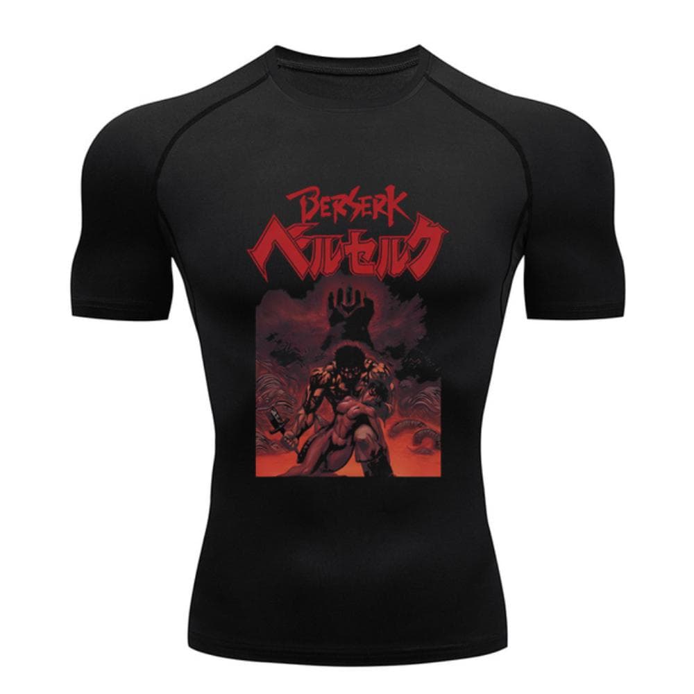 Anime Berserk Guts Men's Compression Shirt Fitness Sport Running Tight Gym TShirts Tops Tee Summer 4XL