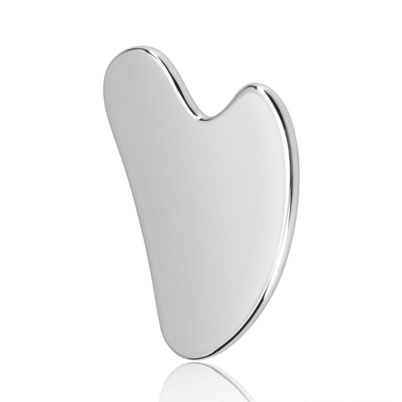Stainless Steel Massage Scraping Tool for Face Body Skin Stainless Steel Scraper Facial Tool Metal silver