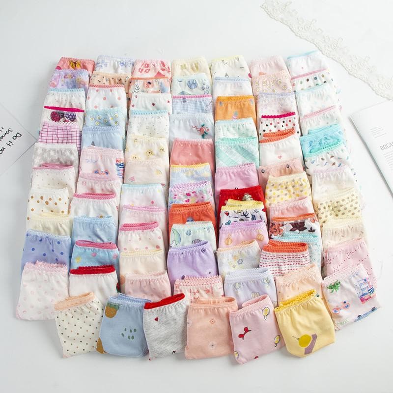 12pc/lot Girls Underwear Kids Panties Briefs Children Underpants 2-12Years 9-10 multicolour