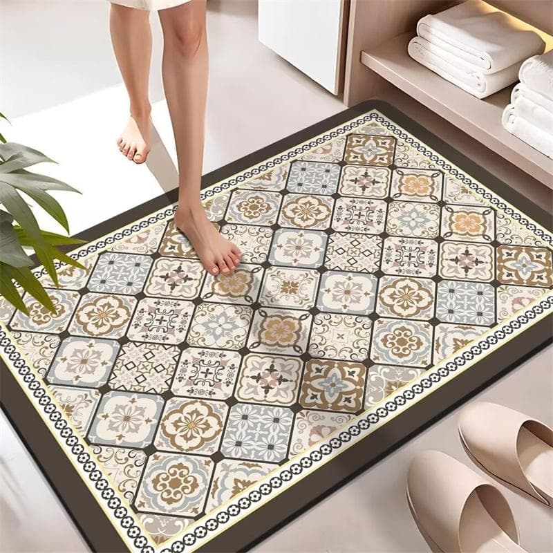 Super Absorbent Bath Floor Mat Anti Slip Bathroom Carpet Toilet Carpet Door Foot Mats Bath Non-slip Rubber Shower Rug Pad 60×90cm