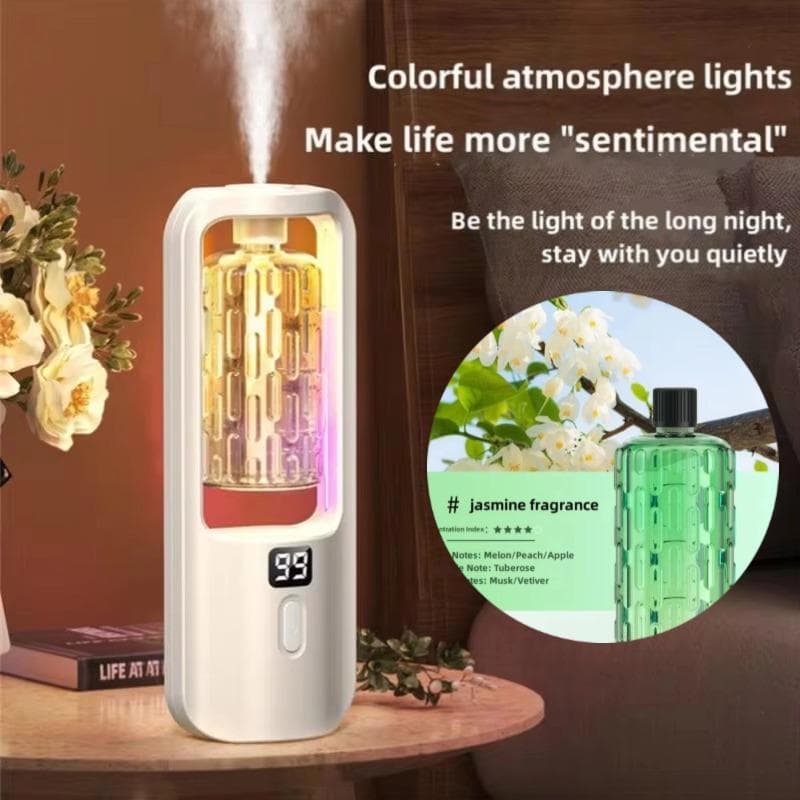 5 Style Automatic Aroma Diffuser Fragrance Essential Oil Aromatherapy Machine Deodorization Air Freshener Colorful Light Living Bedroom Toilet #Jasmine Fragrance