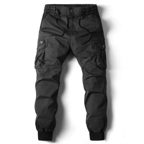 Cargo Pants Men Jogging Casual Pants Cotton Full Length Military Mens Streetwear Mens Work Tactical Trousers Plus Size 32 black