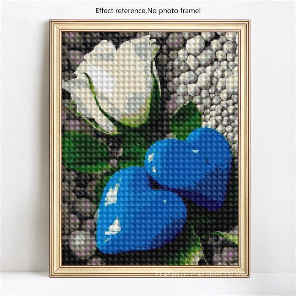 Full Round Diamond Painting Cross Stitch Landscape Heart Diamond Embroidery Full Display Rhinestones 20X30CM