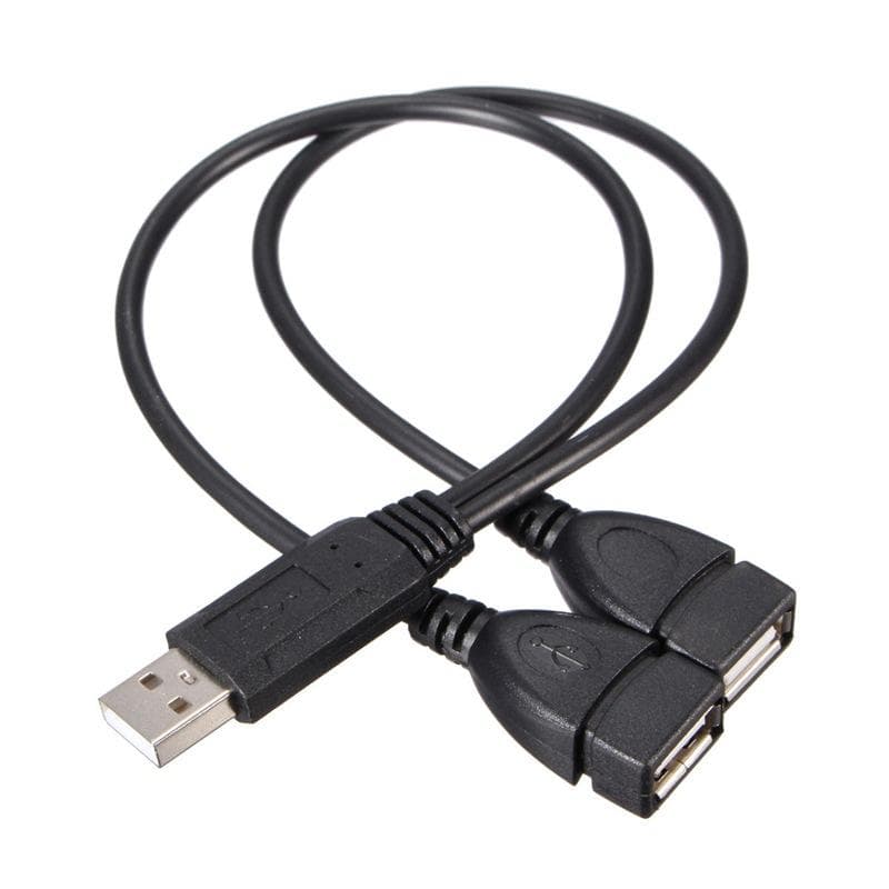 2 Port USB2.0 Hub USB 2.0 Male To 2 Dual USB Female Jack Splitter Hub Power Cord Adapter for PC Phone Laptop Cable