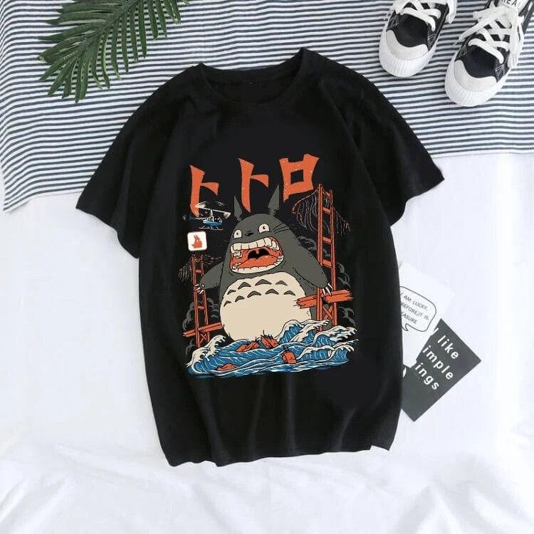 Unisexga Anime 90s Totoro Harajuku Ullzang T Shirt Women T-shirt Miyazaki Hayao Spirited Away Tshirt Top Tees FeUnisex XL