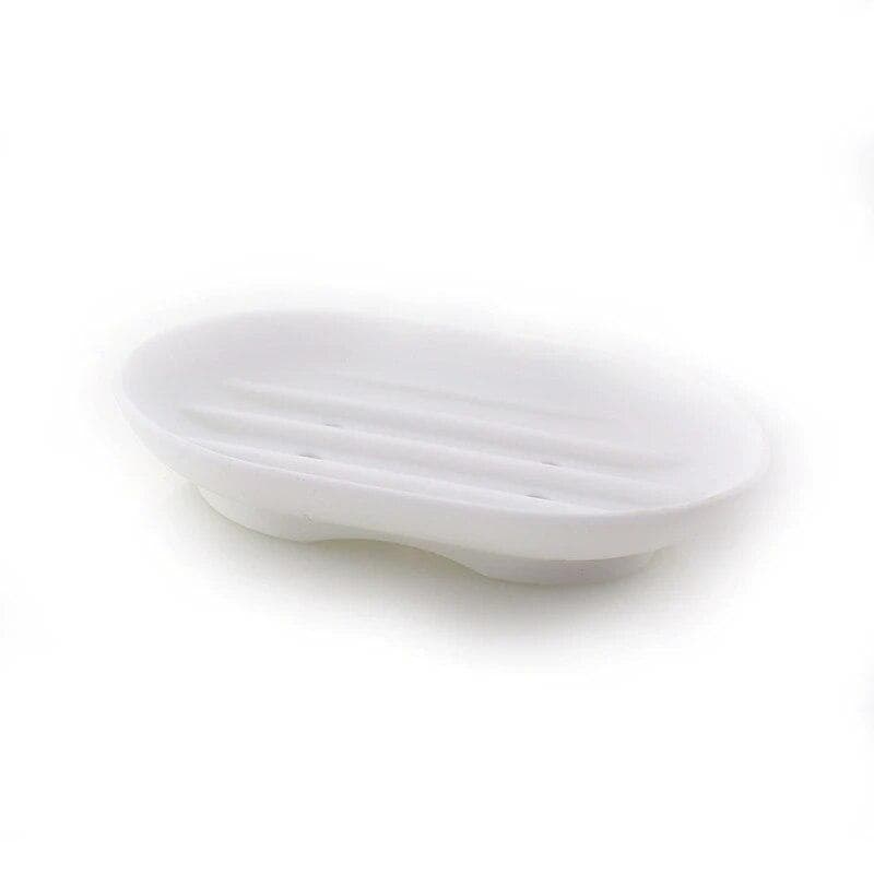 Bathroom Soap Dishes Dish Holder Stand Saver Tray Case for Shower-Silicone Rubber Drainer for Bar Soap Sponge Scrubber Kitchen ivory