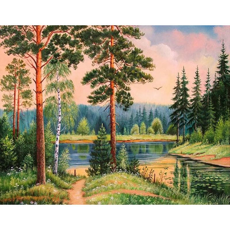 5D DIY Diamond Painting Sunset View Embroidery Mosaic Cross Stitch Rhinestone Decor 20X30CM