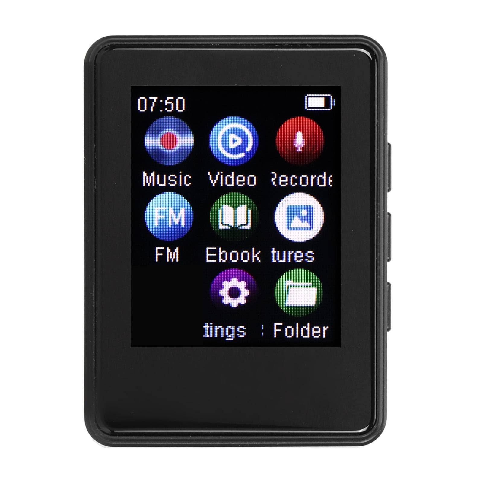 MP3 Player Bluetooth 5.0 1.77inch Full Touch Screen HiFi Stereo Sound FM Radio Recording MP4 Music With 8G TF card