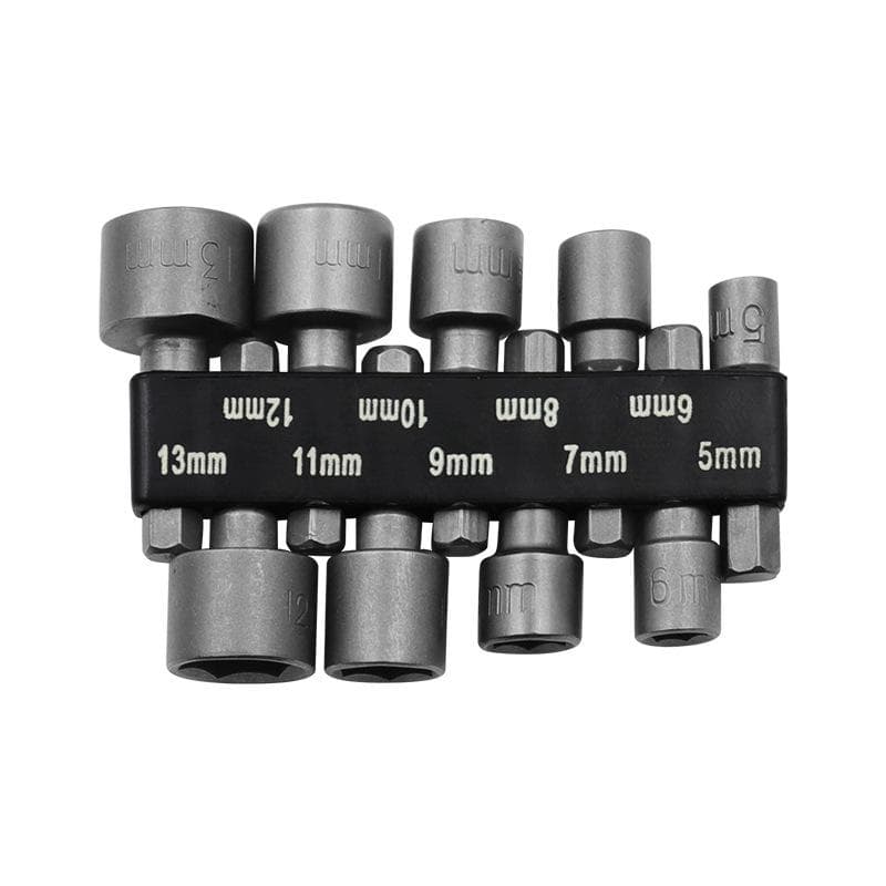 9Pcs/set 5mm-13mm Hex Sockets Sleeve Nozzles Nut Driver Set Screwdriver Set Bits Sets Tools Socket Wrenches 9-piece set