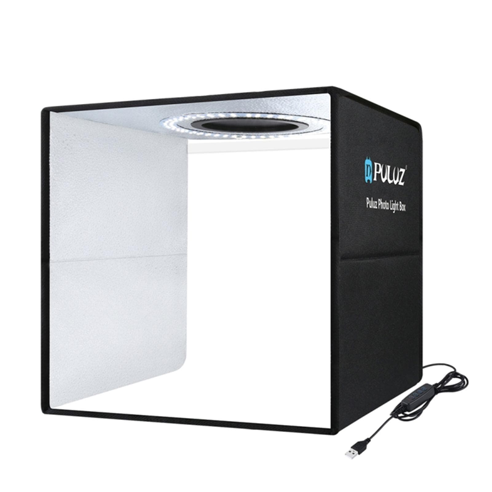 PULUZ Lightbox Mini Photo Studio Light Box with 6 color Backdrops Photo Shooting Tent Kit 80Pcs LED black
