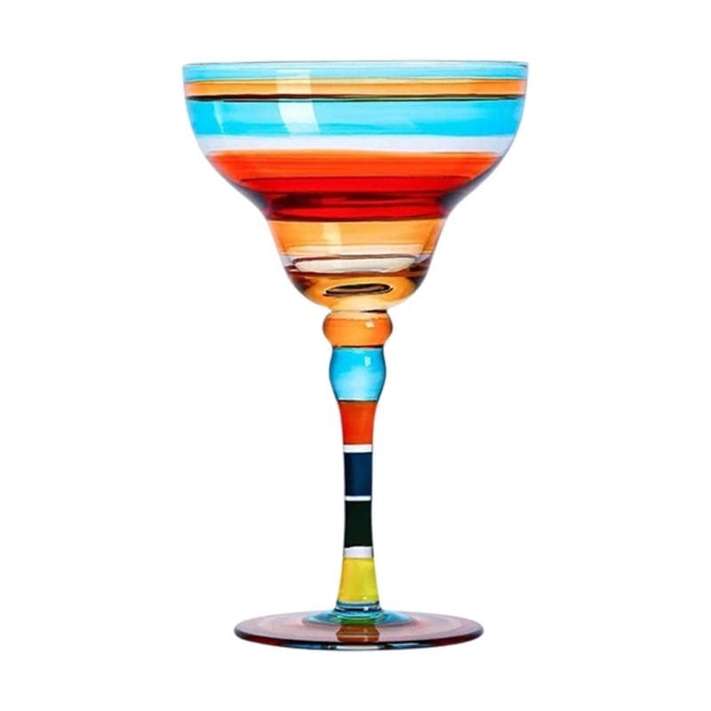 Artistic Hand Painted Cocktail Glass with Exotic Pattern Mexicans Party Supplies Margarita Glass Drinkware for Champagne