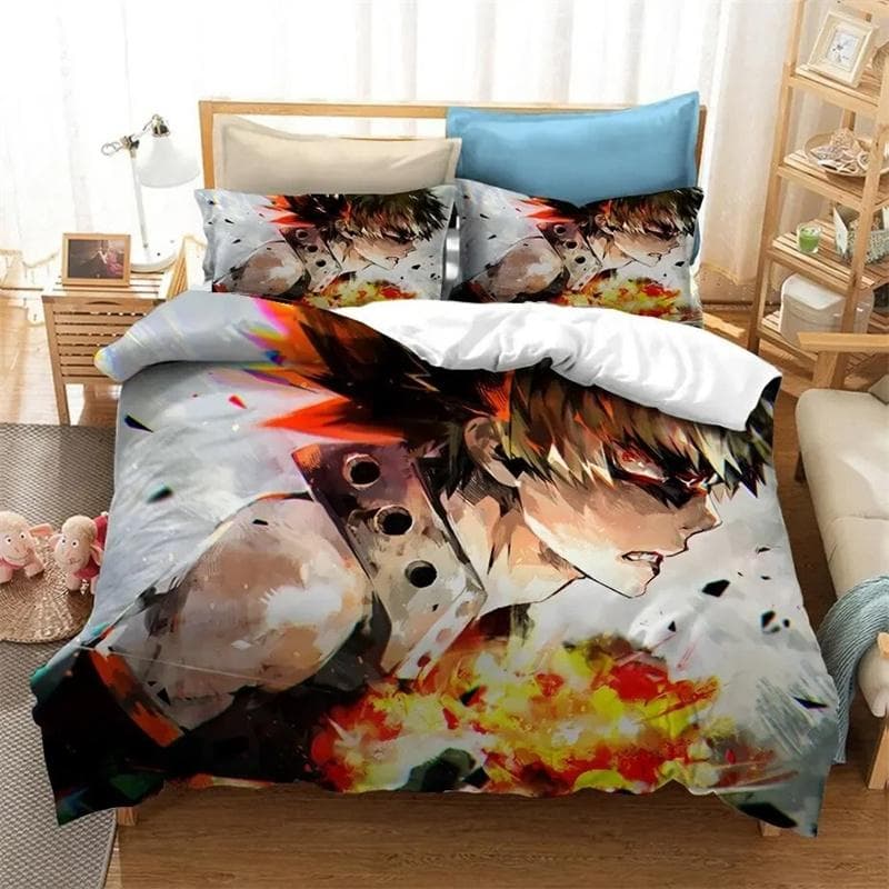 Anime 3D Printed My Hero Academia Duvet Cover Pillowcase Bedding Set Double Twin Full Queen King Adult Bedclothes Quilt Cover 135x200cm 2pcs