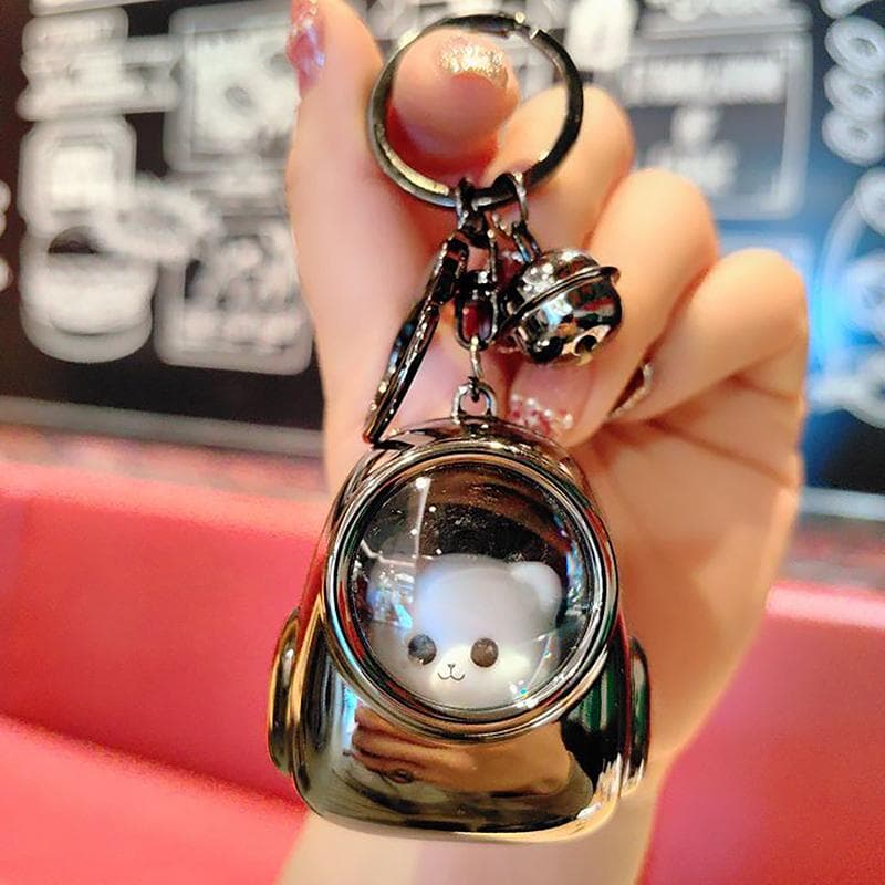 Keychain Flashlight Cute Bear Bag Small Night Light Keychain Kawaii Bags Hang Web Celebrity Atmosphere Light Keychain Torch black