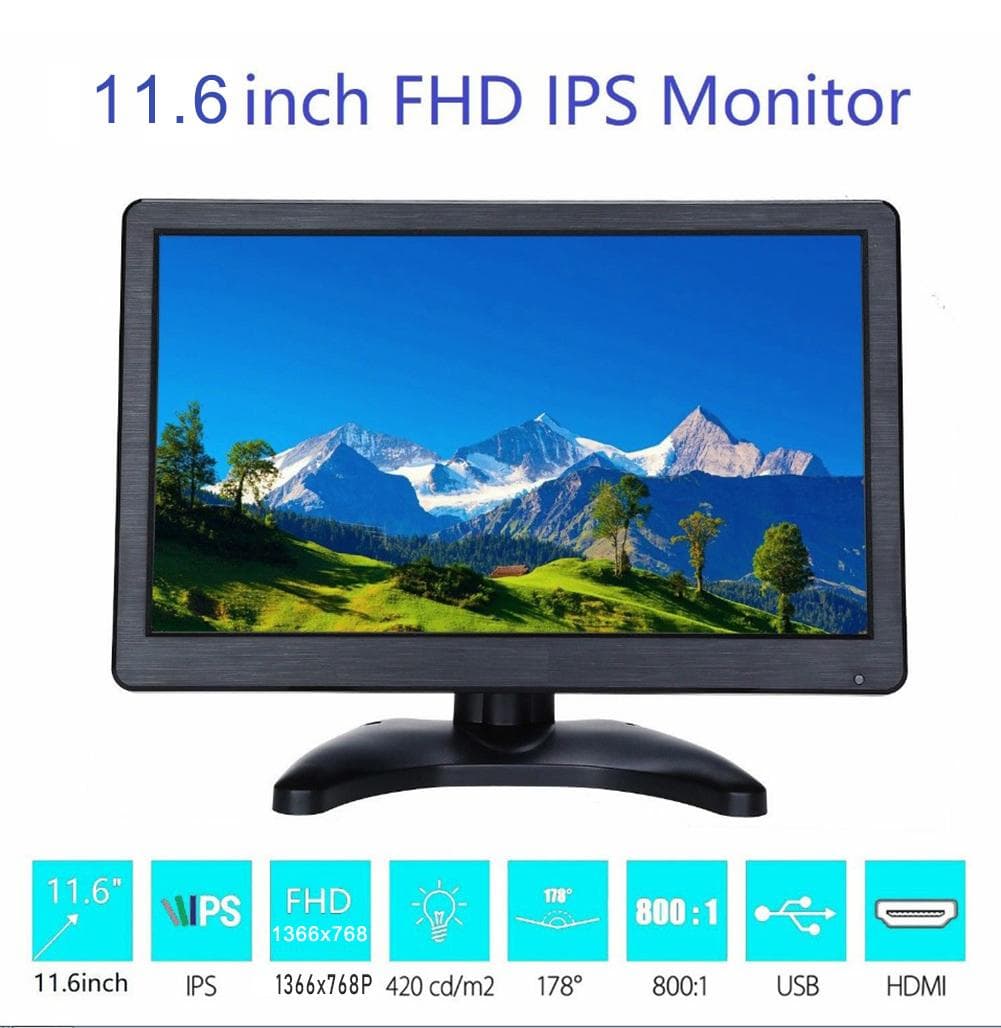 11.6 inch 16:9 1366x768 LED Monitor Video o VGA HDMI Monitor  V59 EU Plug