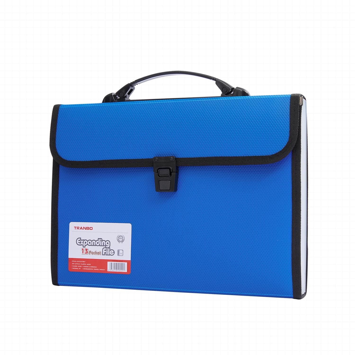 A4 Portable Document Bag 13 Pocket Accordion Bag Information Test Paper File Folder Storage Bag Office Document Organization blue
