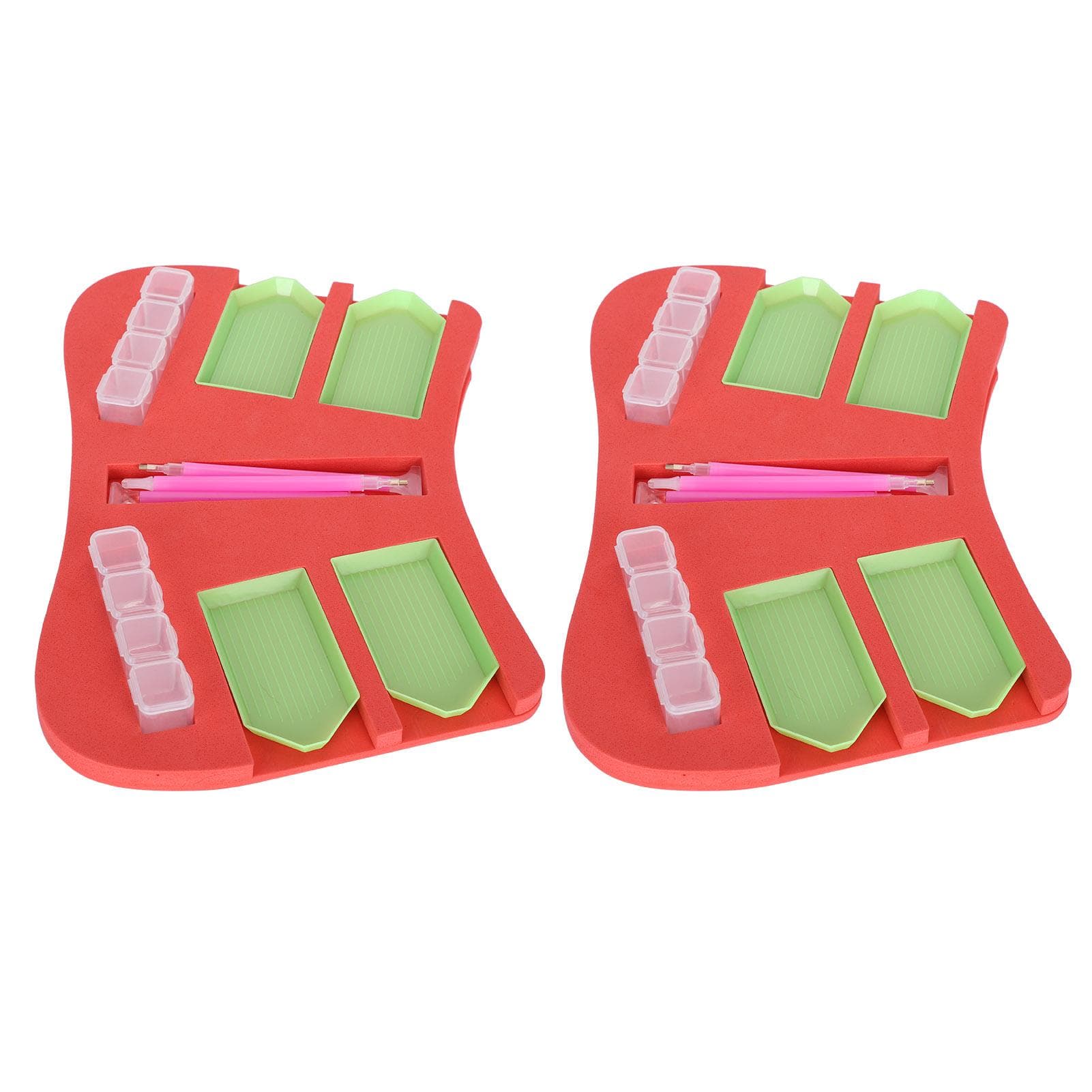 2 Set Diamond Painting Accessories Tray Organizer Holder MultiBatch Container Pen Tool Kit