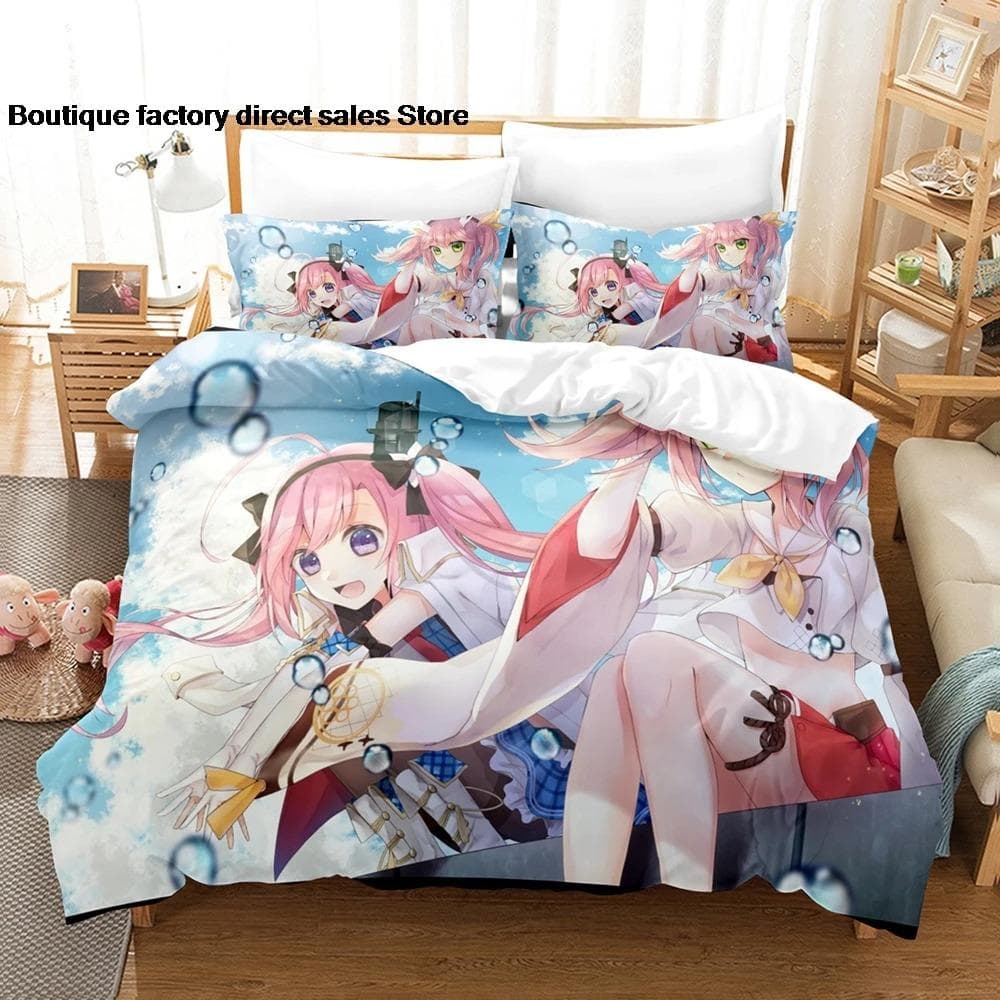 Anime - Azur Lane Bedding Set Single Twin Full Queen King Size Bed Set Aldult Kid Bedroom Duvetcover Sets bed sheet set 2-3 70x133cm 2pcs