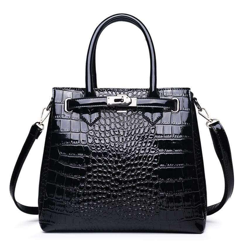 Fashion Crocodile Pattern Women Handbags Luxury Women Bags Designer Big Tote Bag Brand Leather Shoulder Crossbody Bags for Women L30xW12xH25cm black