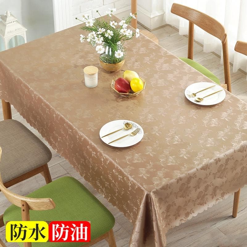 Plastic Lace Round Tablecloth Thick Multi-color Printed Tablecloth Waterproof Oil Resistant Washable Table Cover 90x90cm 1pcs