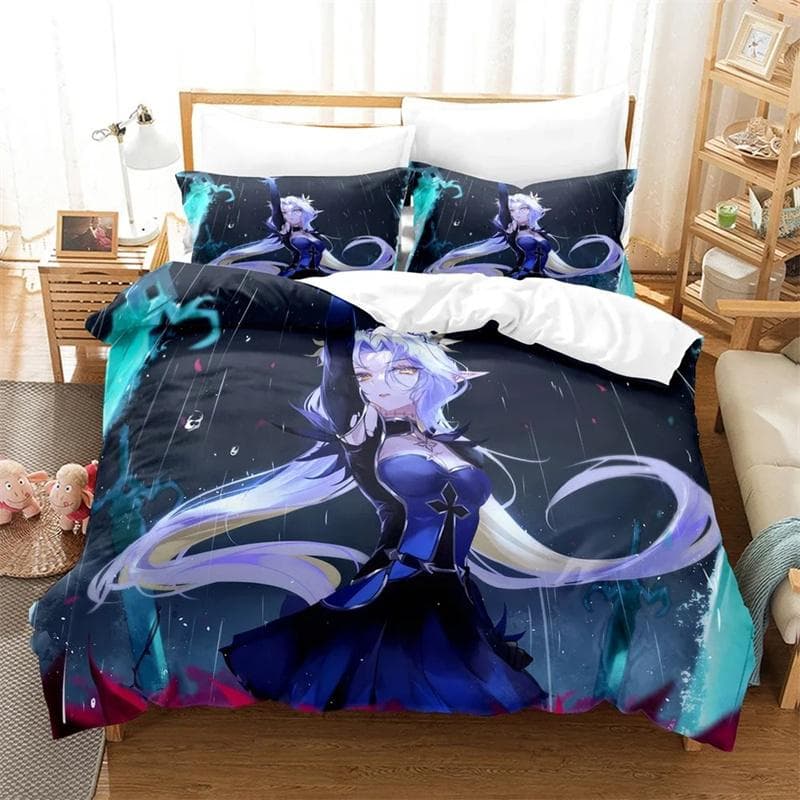 3D Print Game Epic Seven Bedding Set,Duvet Cover Comforter Bed Set Quilt Cover Pillowcase,King Queen Twin Size Boys Girls Adults 135x200cm 2pcs