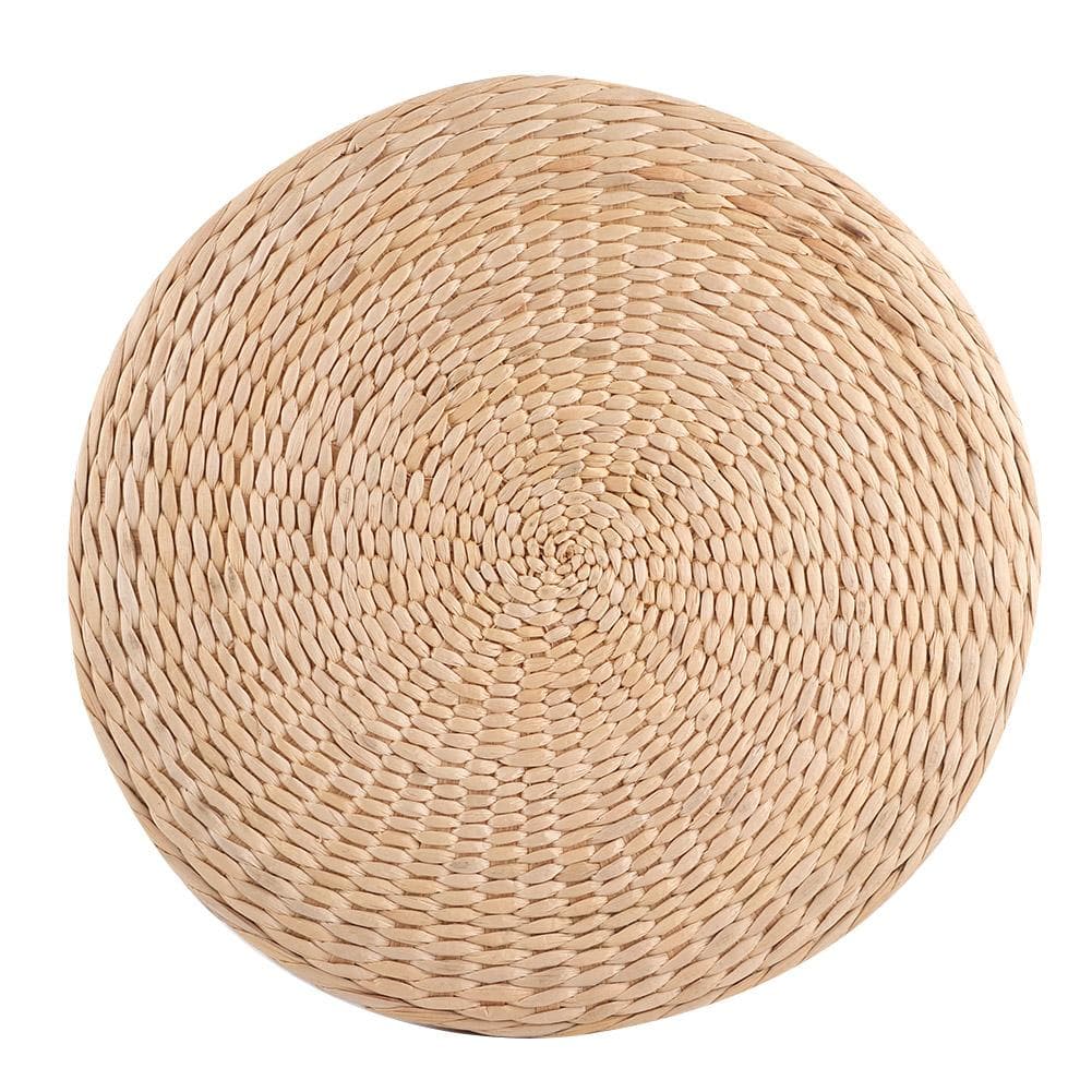 Japanese‑Style Hand Woven Round Thicken Seats Cushion Pouf for Home Tatami Bay Window Decor