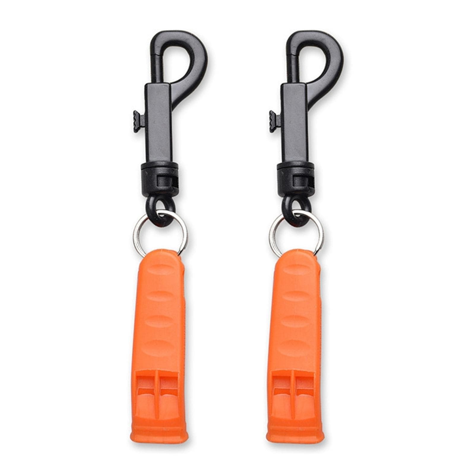 2pcs Emergency Whistle Safety Survival Whistle Signaling Whistle with Hook for Outdoor Camping orange