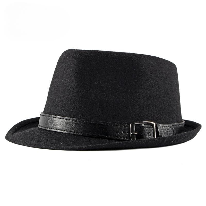 Spring and summer new men's jazz hat retro top hat women's simple light plate versatile gentleman's hat black