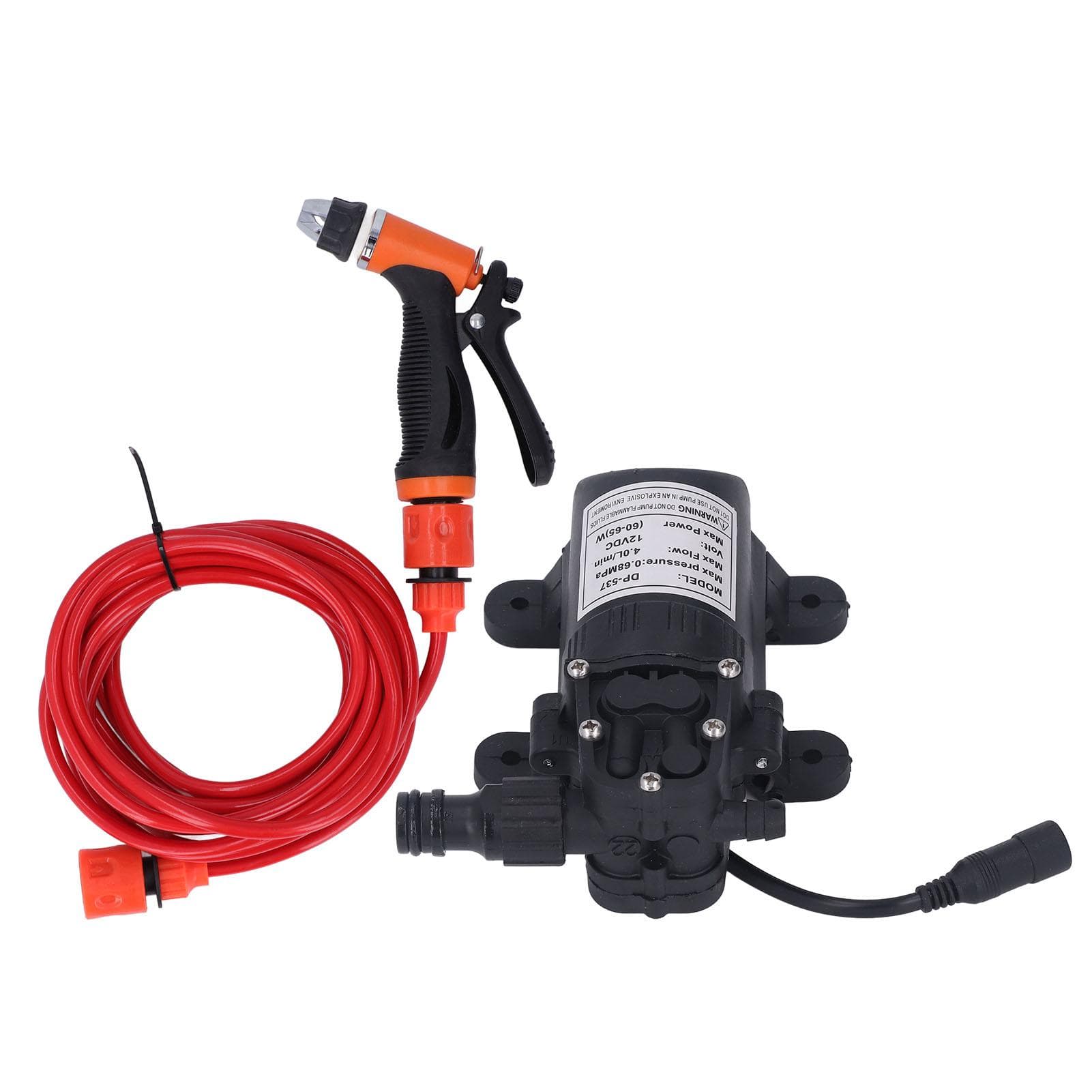 12V Portable High Pressure Washer 160PSI Electric Washer Pump Kit with 2 Hose for Car