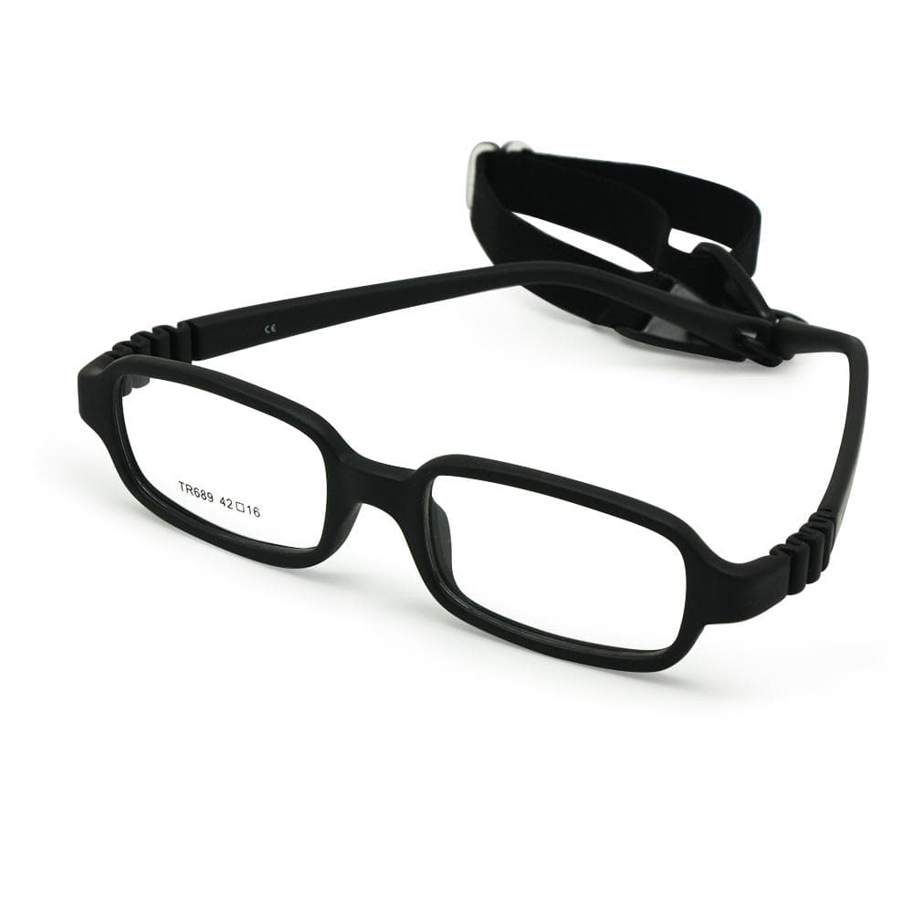 Flexible Bendable Baby Glasses 42mm One-piece Frame No Screw with Cord for Toddler Boy Girl