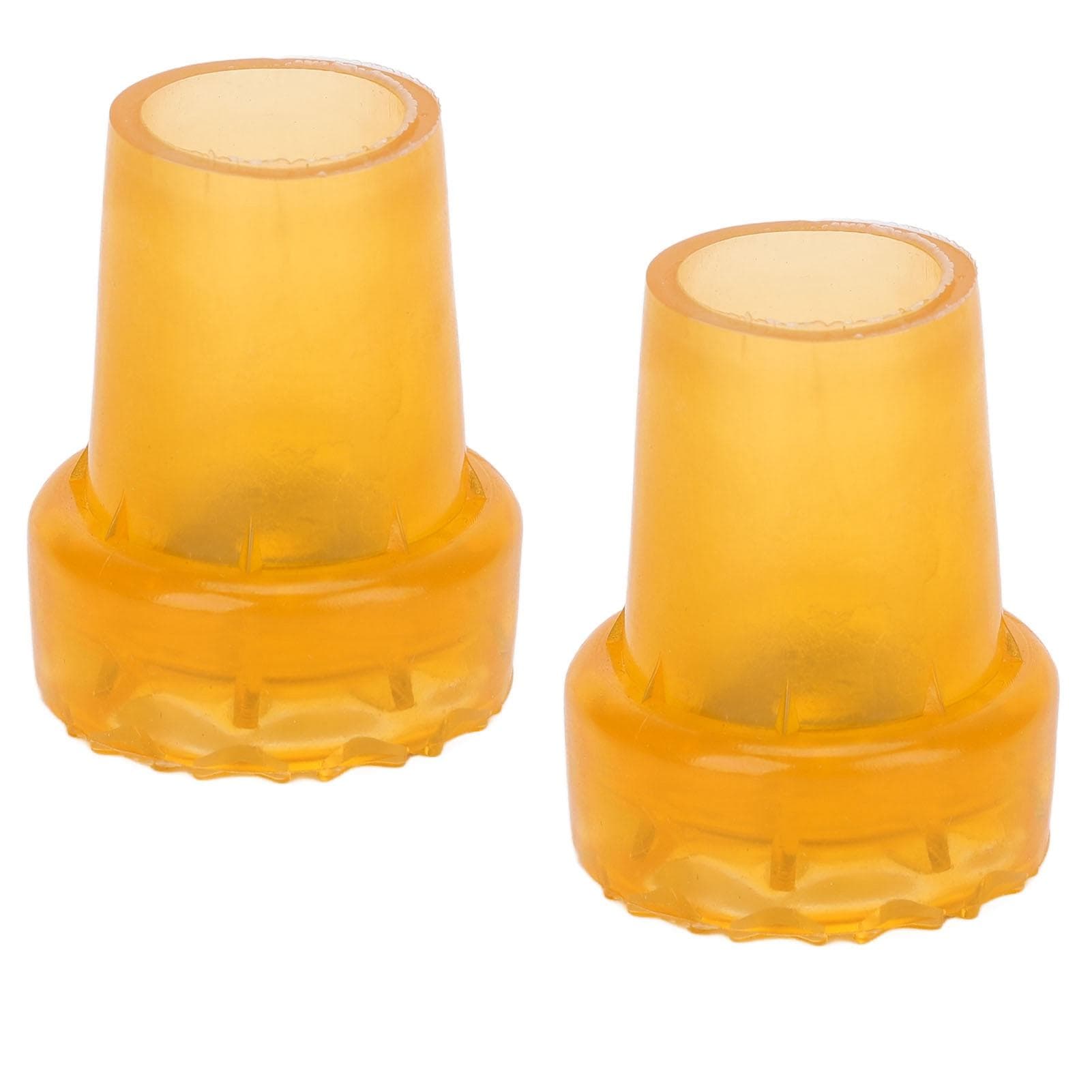 2pcs Crutch Feet Pads Wear Resistant Protective Round Foot Design 360 Degree Rotatable Thickened orange