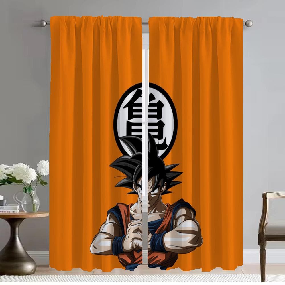 Tulle for Bedroom Dragon Ball Kitchen Curtains 2 Pieces Elegant Room Curtains Window Curtain Halloween Decoration Shades Living W50xH70cmx2pcs-CL