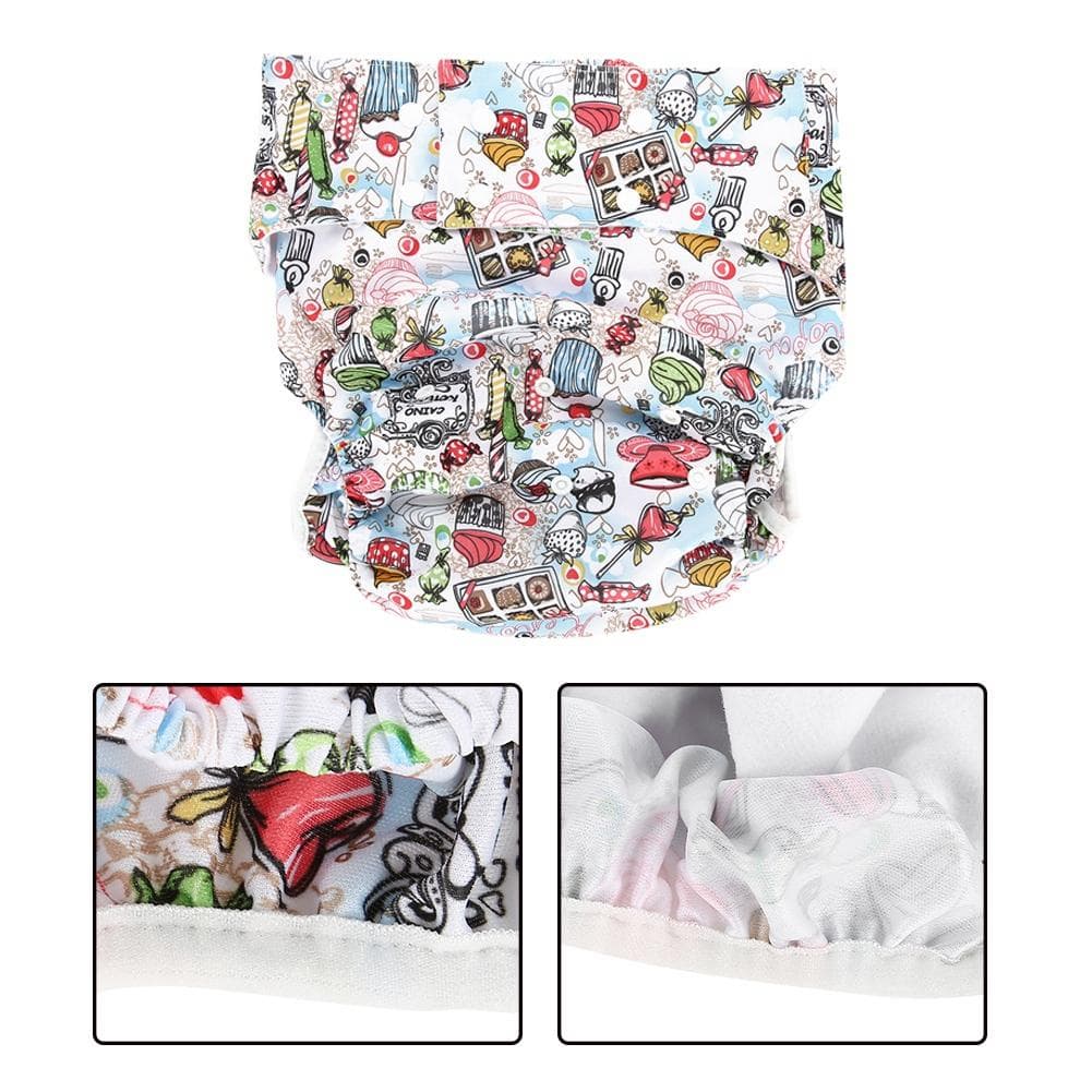 Reusable Adult Cloth Diaper Washable Breathable Adjustable Pocket Diaper Dessert