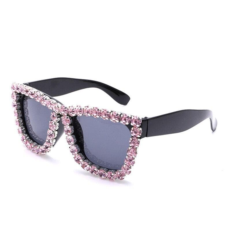 Oversized Rhinestone Square Sunglasses Women UV400 Protection Fashion Designer Shades Diamond Glasses