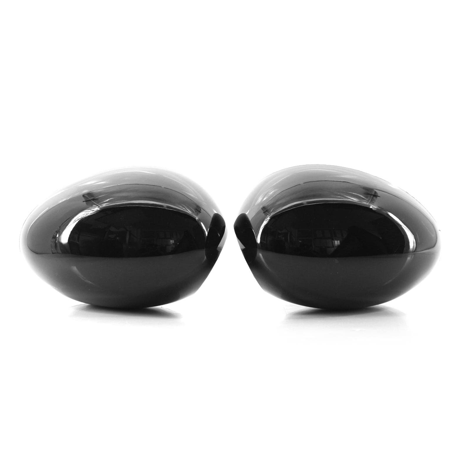 Side Mirror Cover Set L+R Pair Door Wing Mirror Cover Casing Replacement for Mini R55 R56 R57 R58 black