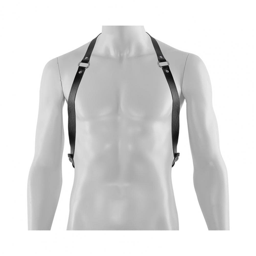 Belt Punk Style Faux Leather Harness with Buckled Straps for Men Women Adjustable Clothing Accessory for A Bold Look Waist Belt black