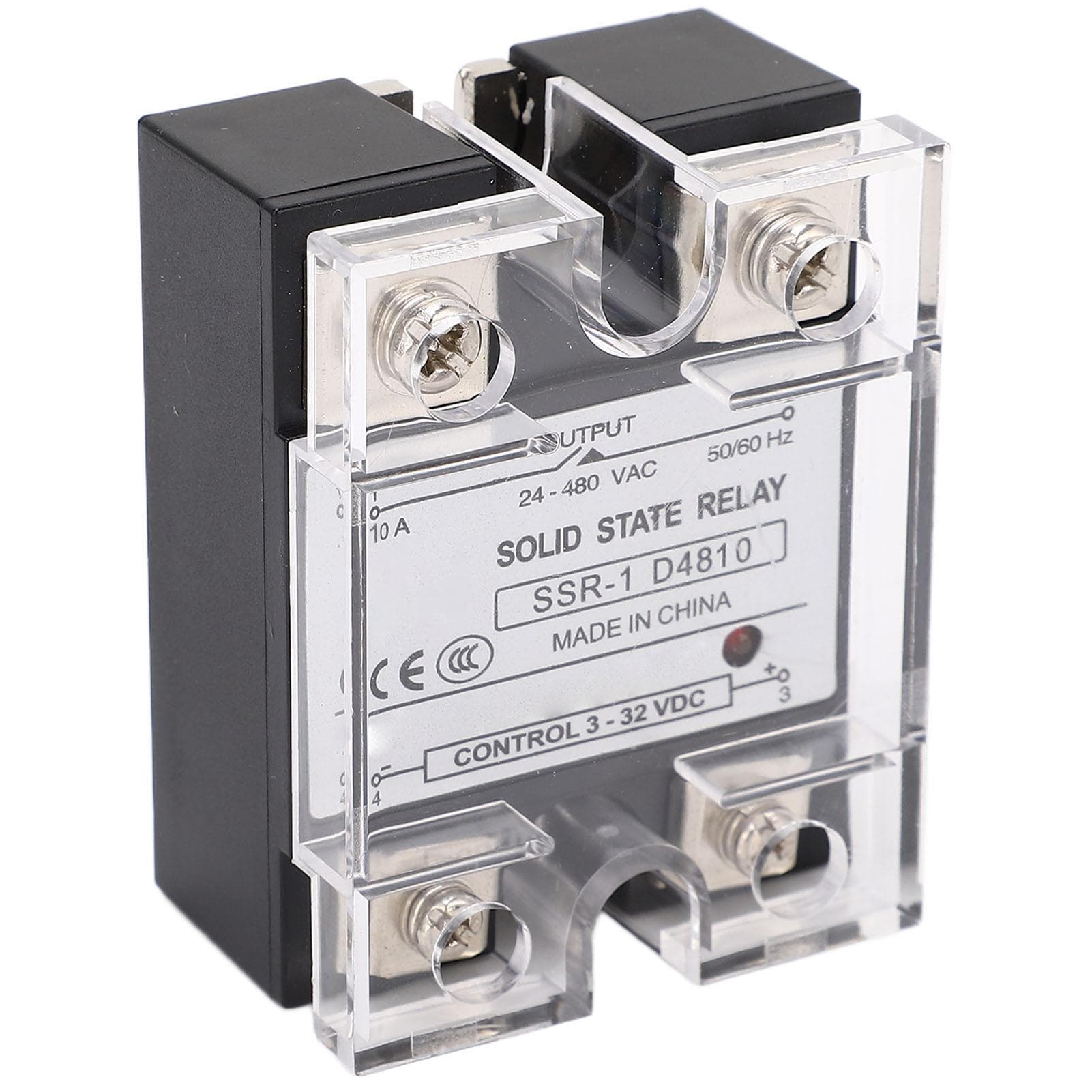 10A Solid State Relay DC Control AC SSR Semiconductor Relay Module 24?480VAC Load Voltage