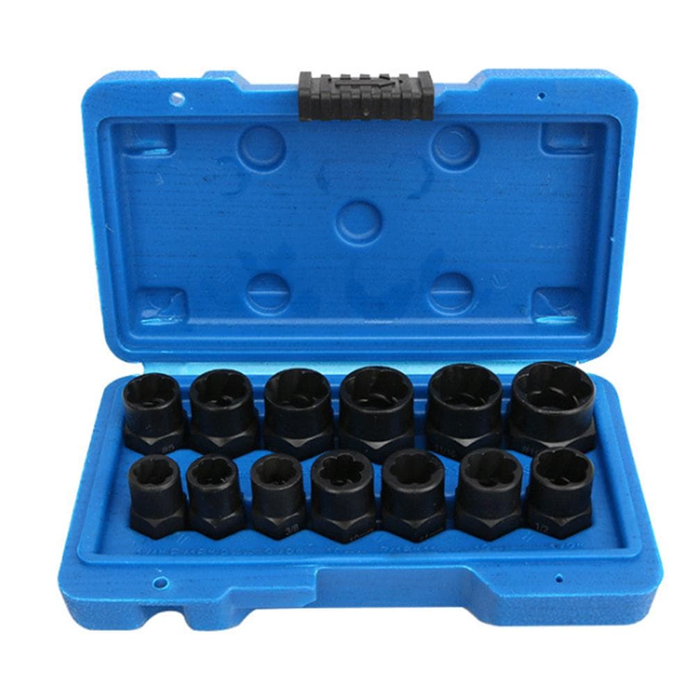 13Pcs Nut Bolt Extractor Socket Set Damaged Rusted Bolt Removal Tools 1 set