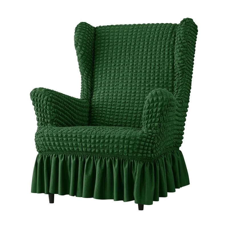 1PC Elastic Soild Color Wing Chair Covers Stretch Seersucker Armchair Cover Single Relax Wingback Sofa Cover Furniture Protector
