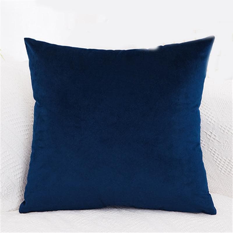 Plain Cushion  Home 16  18  20  22  24   Large Velvet  Case  Backrest Sofa Decor Cover  Pillow 40*40 navy blue